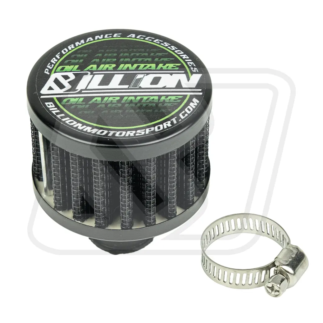 กรองดักไอ Billion Mini Breather Filter Black 12 mm.