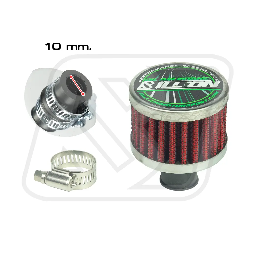 กรองดักไอเครื่องยนต์ Air Filter Mini Billion 10mm. Red