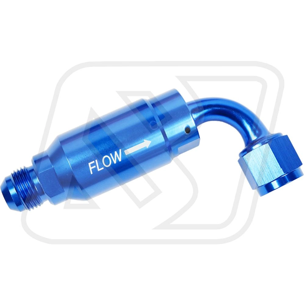 Fuel Filter กรองน้ำมันเชื้อเพลิง Billion 90° เกลียวตัวเมีย AN8 สีฟ้า (Blue)