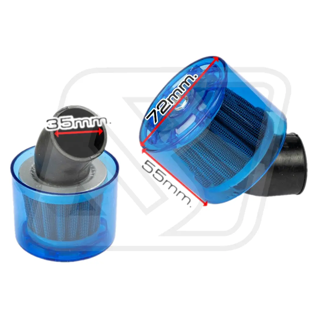 กรองอากาศ Billion Air Filter 35mm. มีฝาครอบ (แบบเอียง 45°)