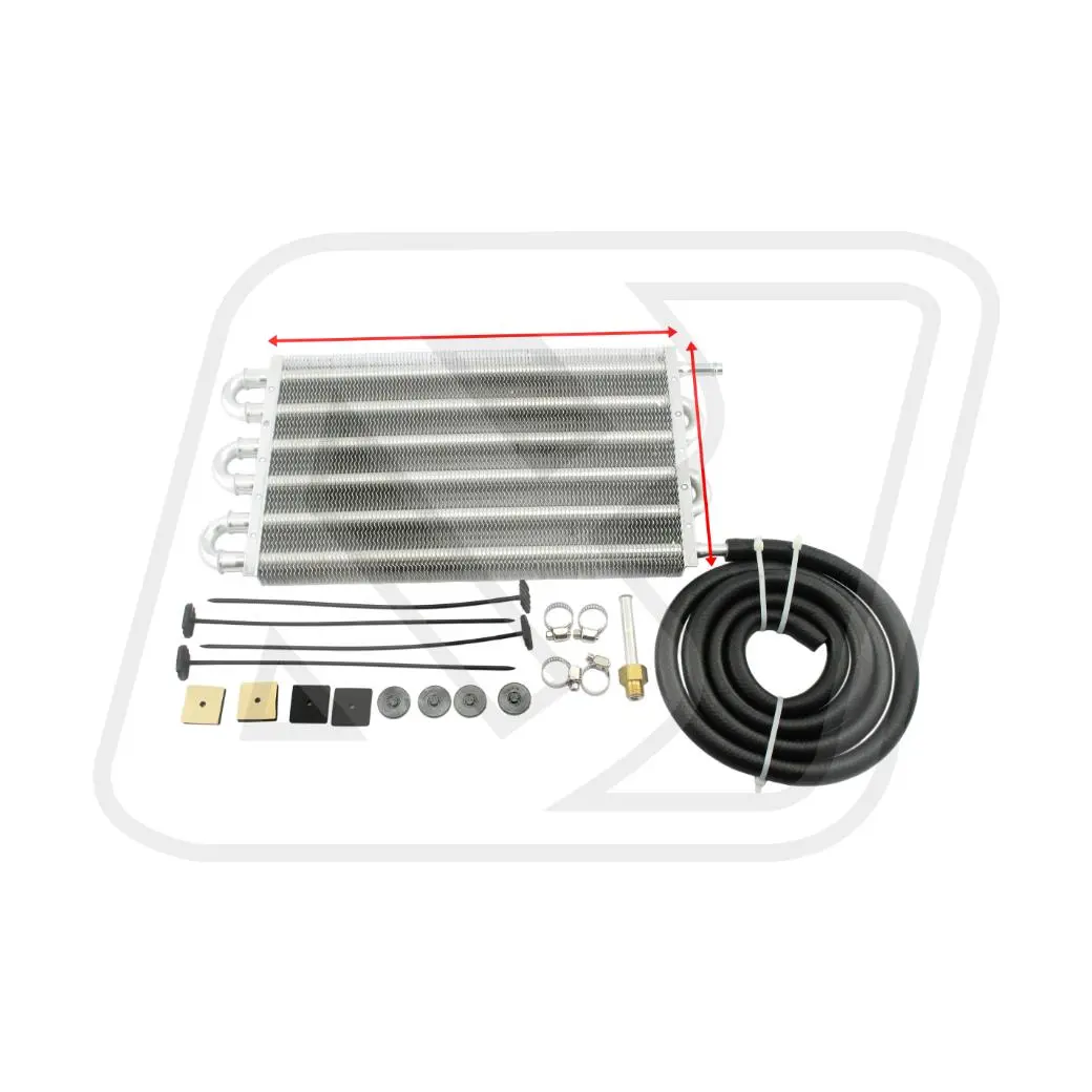 Oil Cooler Kit ชุดแผงออยเกียร์ Billion 6 แถว พร้อมสายออย SILVER