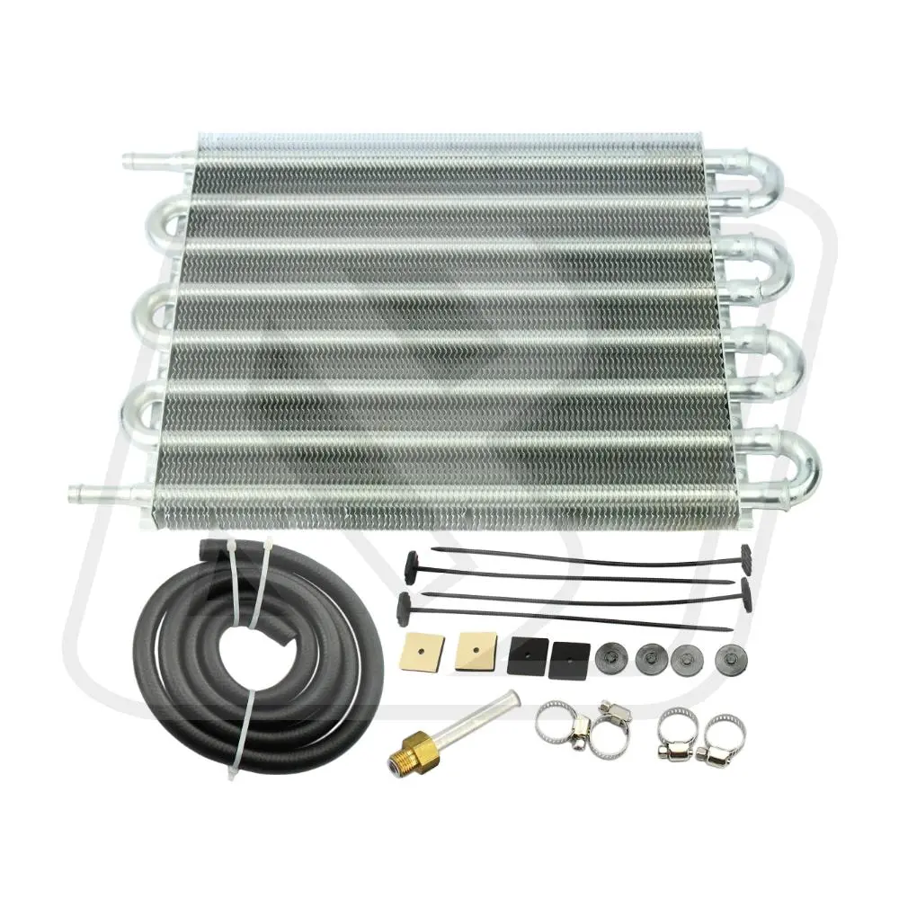 Oil Cooler Kit ชุดแผงออยเกียร์ Billion 8 แถว พร้อมสายออย SILVER