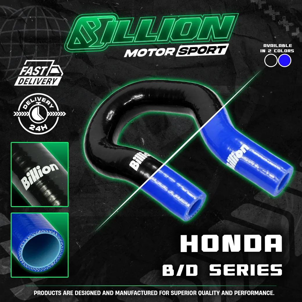 ท่อน้ำ Billion ตัวยูหลังเครื่อง Honda B/D-Series 1 ชิ้น (BLACK)