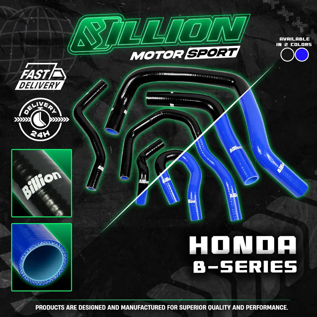 ท่อน้ำ Billion Honda B-Series 6 ชิ้น ชุดใหญ่ – BLACK