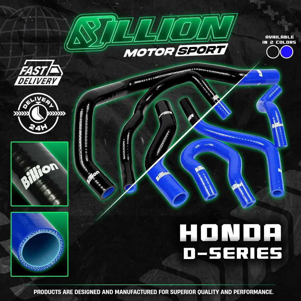 ท่อน้ำ Billion Honda D-Series 6 ชิ้น ชุดใหญ่ – BLACK