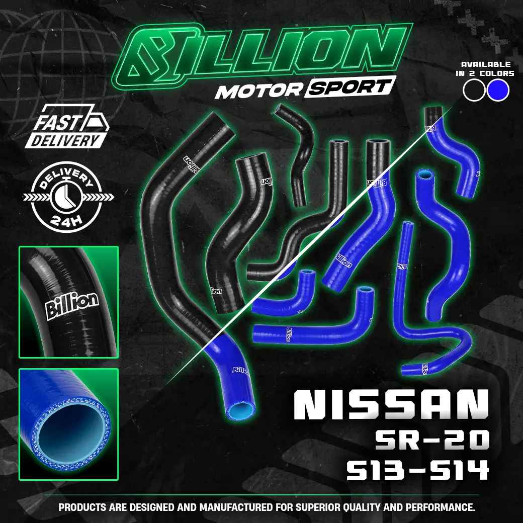 ท่อน้ำ Billion Nissan SR20 S13-S14 (10 ชิ้น) (BLACK)