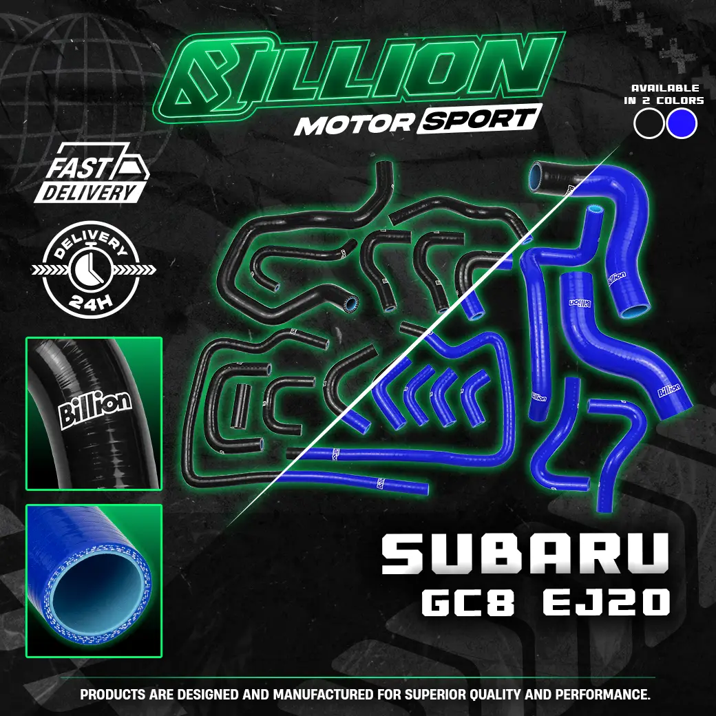 ท่อน้ำ Billion Subaru GC8 EJ20 (21 ชิ้น) (BLACK)