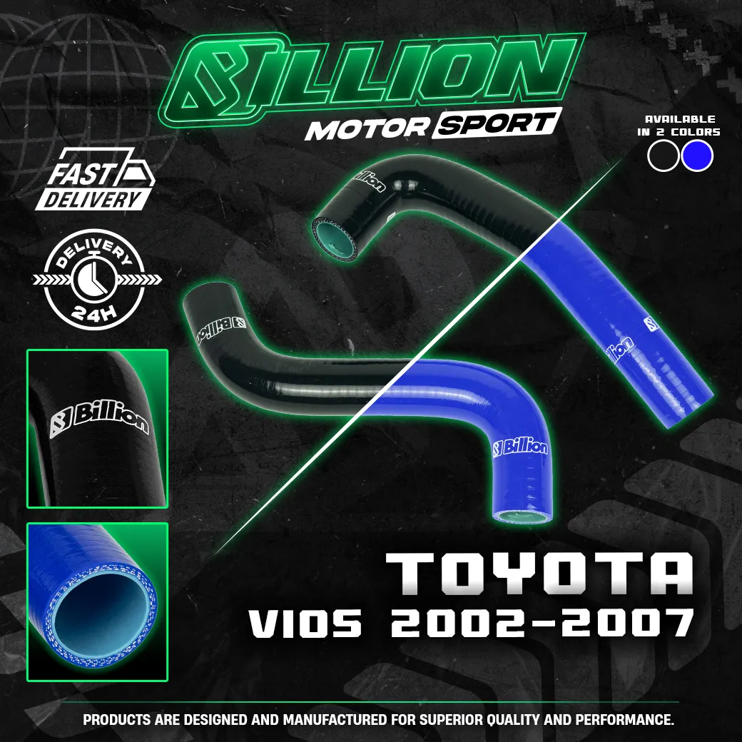 ท่อน้ำ Billion TOYOTA Vios 02-07 (2 ชิ้น) (BLACK)