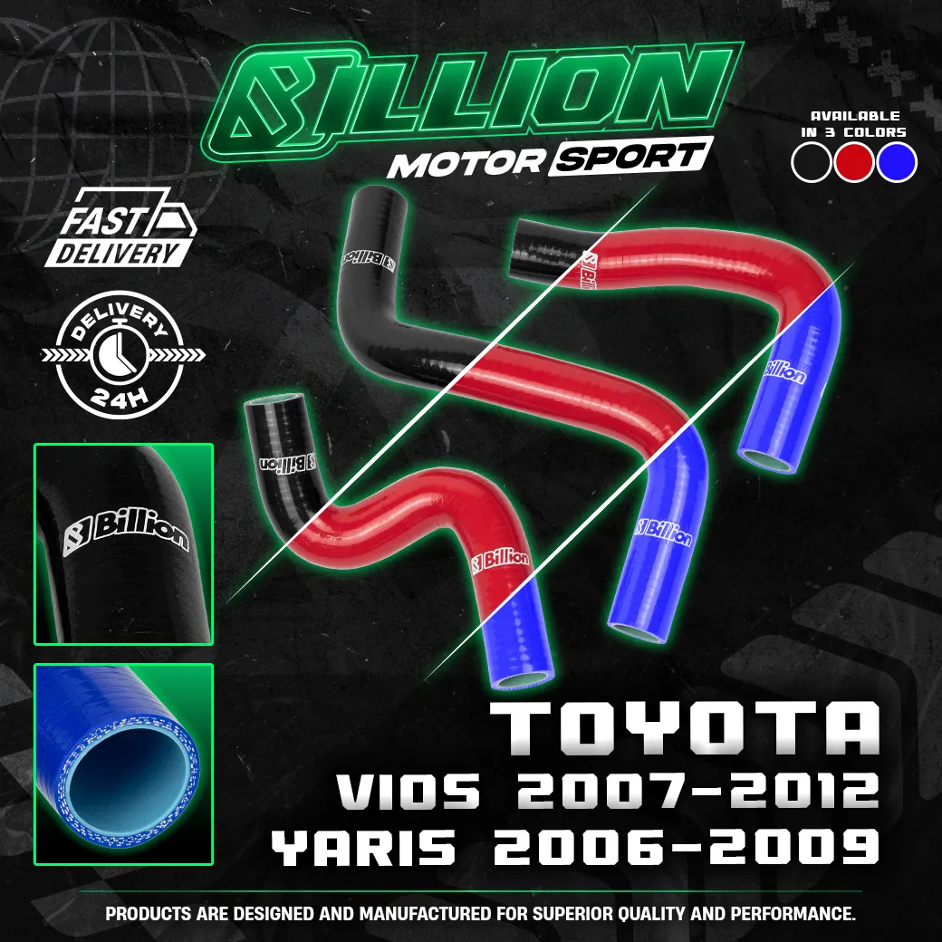 ท่อน้ำ Billion TOYOTA Vios 07-12 / Yaris 06-09 (3 ชิ้น) (BLUE)