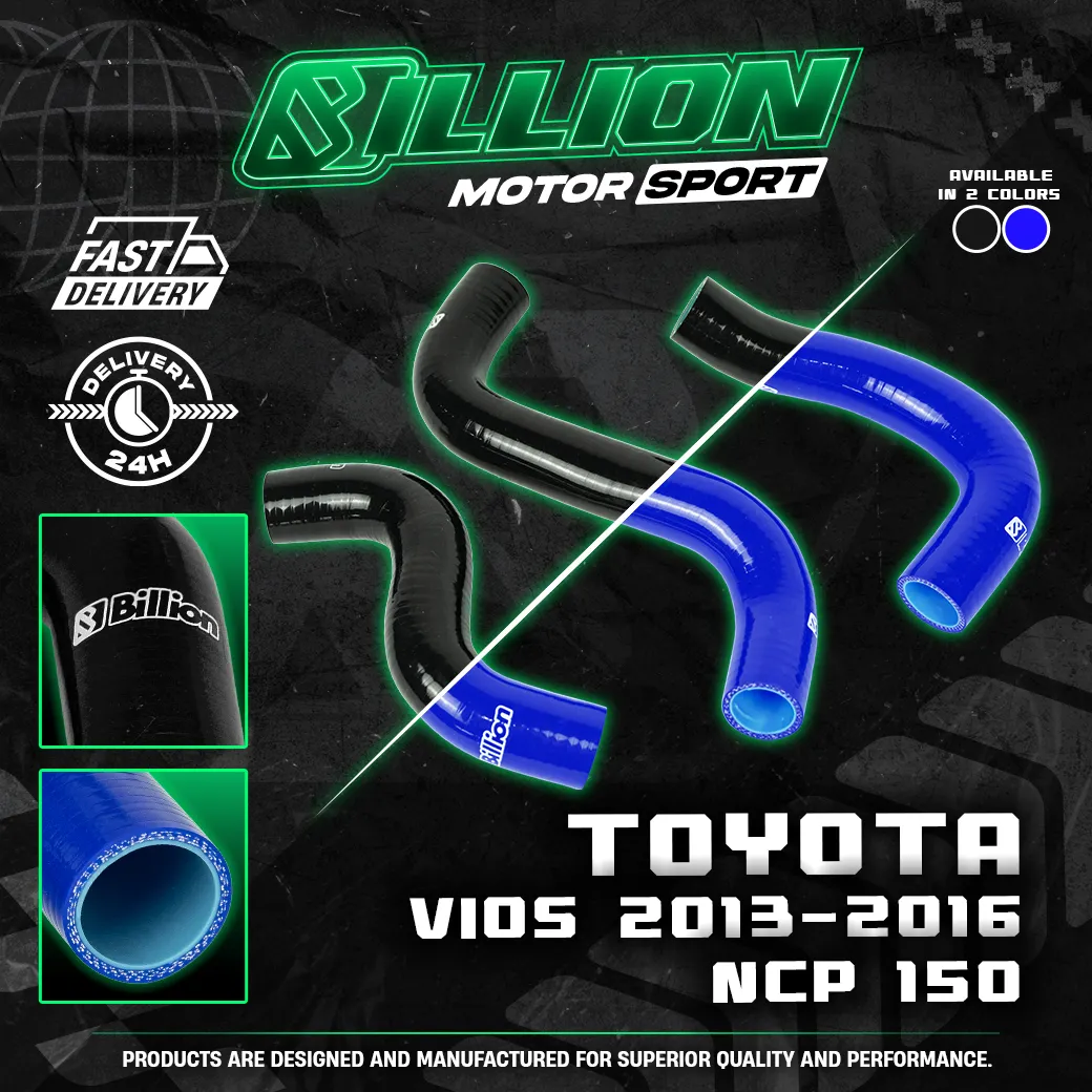 ท่อน้ำ Billion TOYOTA Vios 13-16 NCP150 (3 ชิ้น) (BLACK)