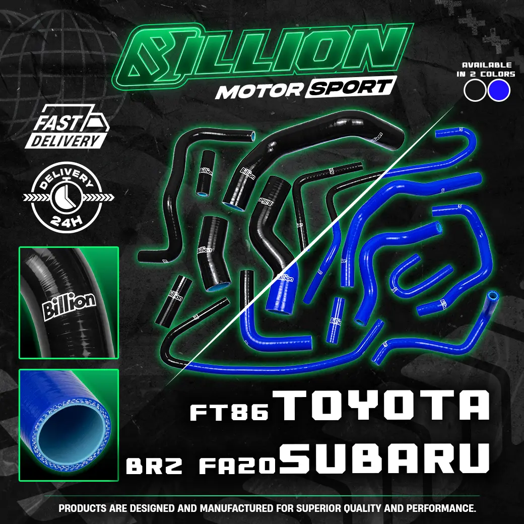 ท่อน้ำ Billion Toyota FT86 + SUBARU BRZ FA20 (16 ชิ้น) (BLACK)