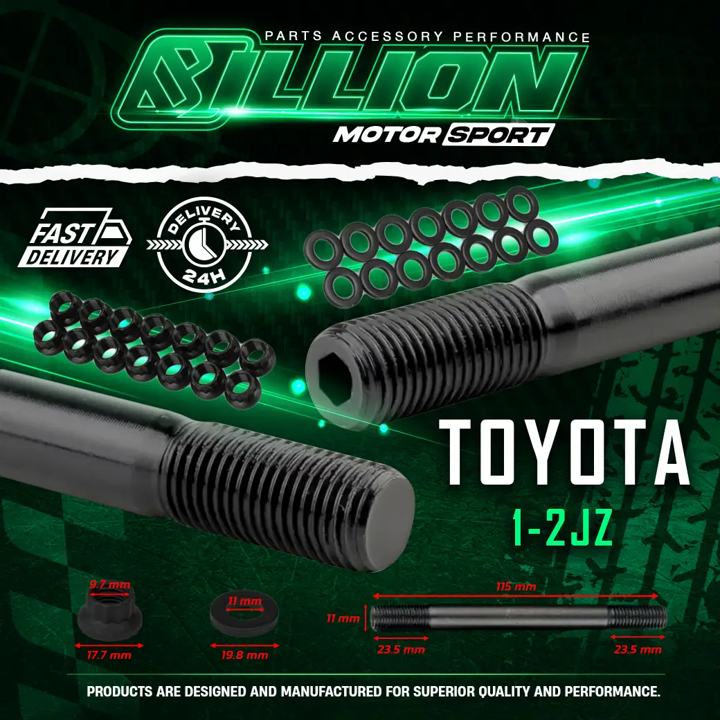 น็อตฝาสูบ Billion TOYOTA 1JZ / 2JZ Head Studs ชุดน็อตฝาเครื่องเทอร์โบเสริมความแข็งแรง