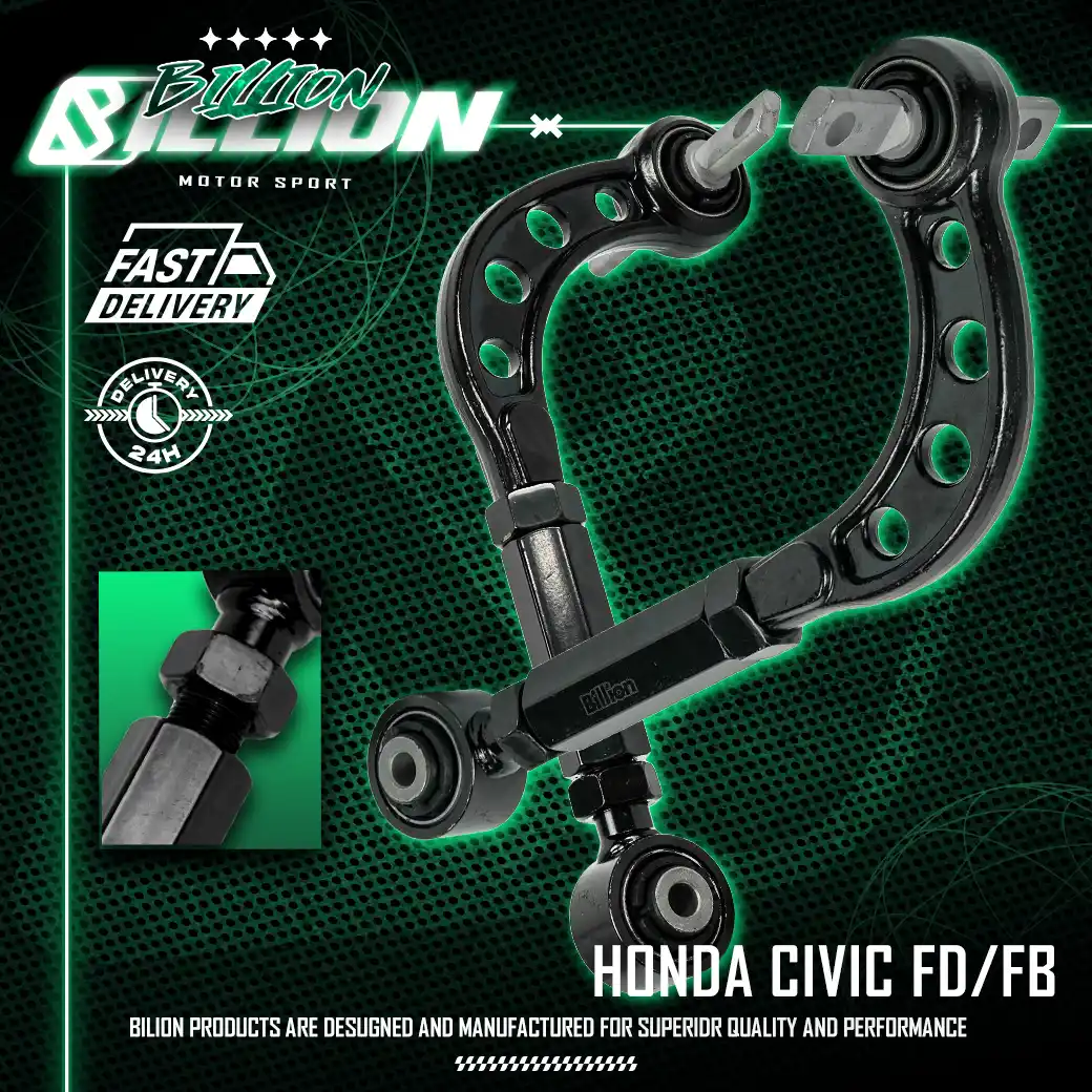 ปรับมุมล้อหลัง Billion Honda Civic FD / FB (Rear Camber Kit | สีดำ งานเหล็ก)