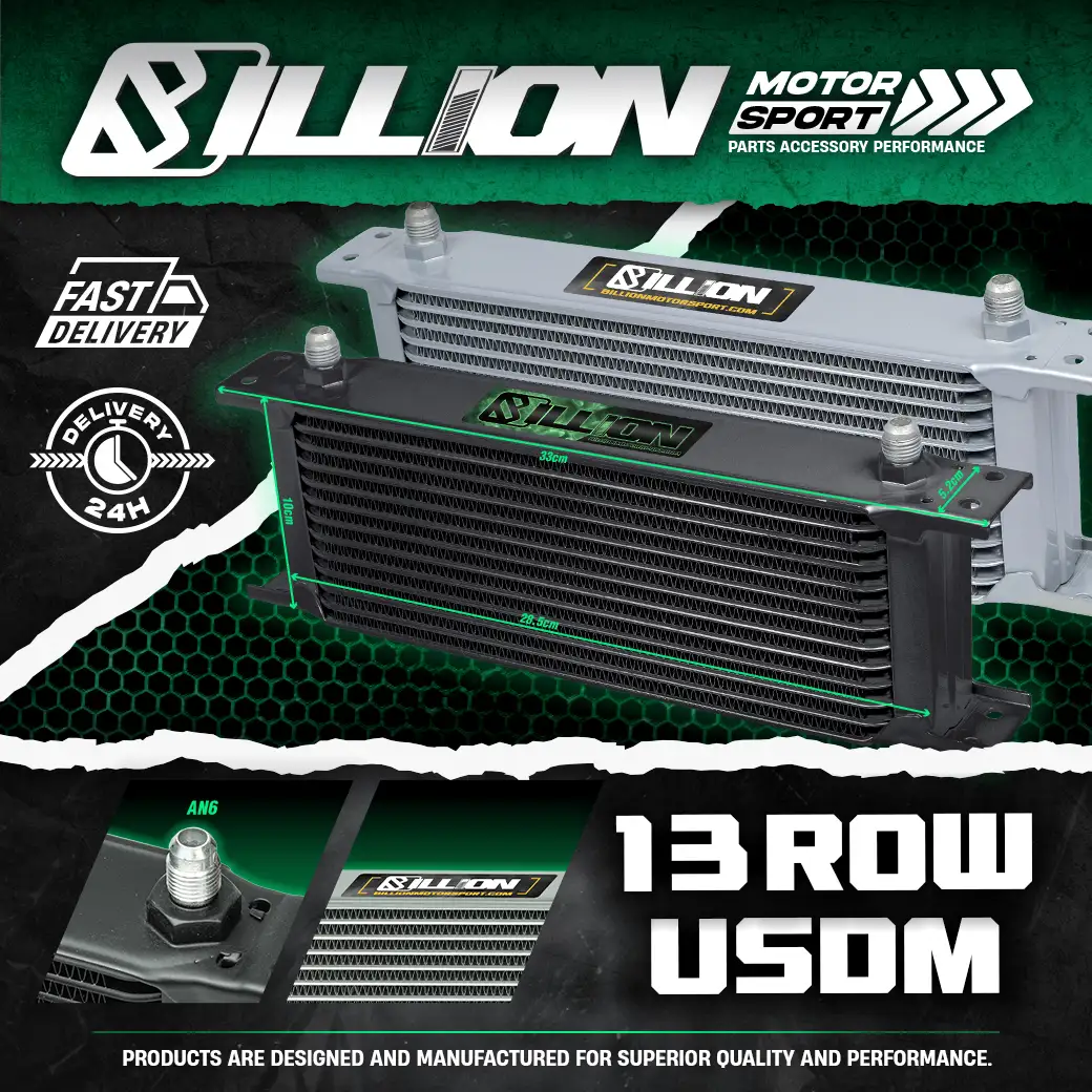 แผงออยคูลเลอร์ Billion USDM 13ROW AN6 ขนาด 330mm BLACK