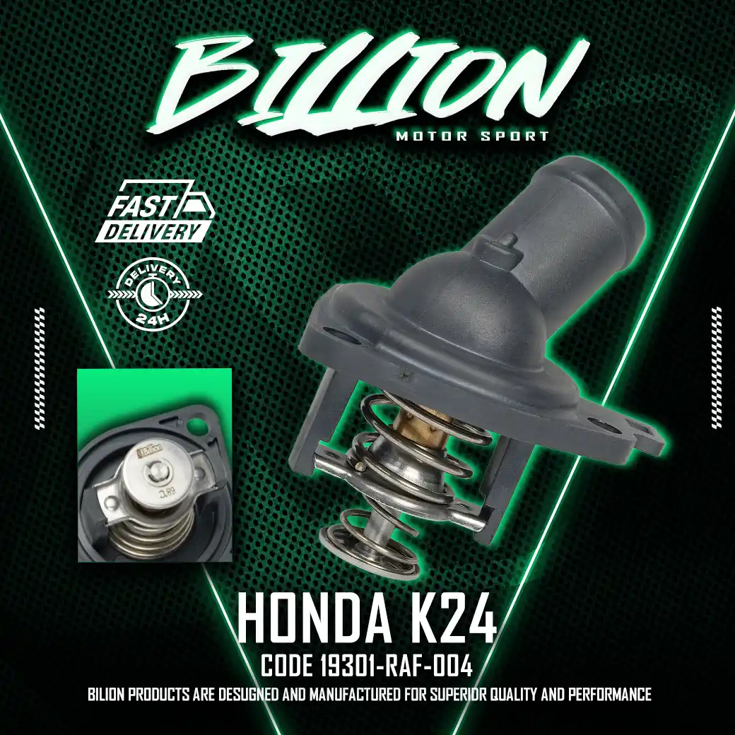 วาล์วน้ำ Billion Thermostat 68°C + คอห่าน สำหรับ Honda K24 [Part No.19301-RAF-004]