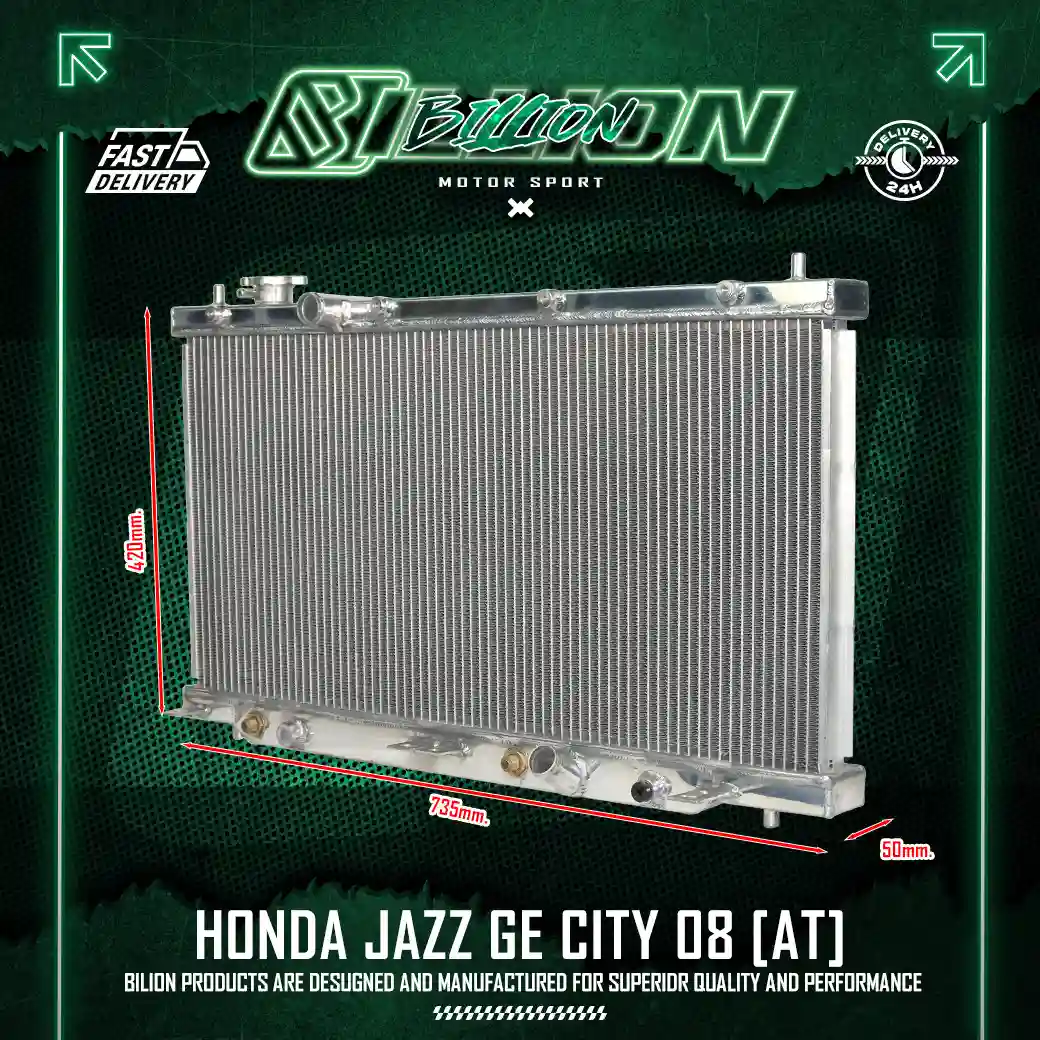 หม้อน้ำอลูมิเนียม Billion 2 ช่องใหญ่ Honda Jazz GE / City 08 (AT)