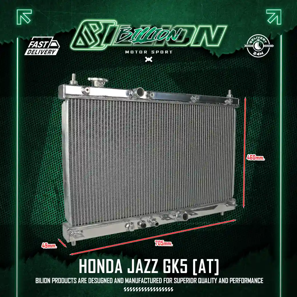 หม้อน้ำอลูมิเนียม Billion 2 ช่องใหญ่ Honda Jazz GK5 (AT)