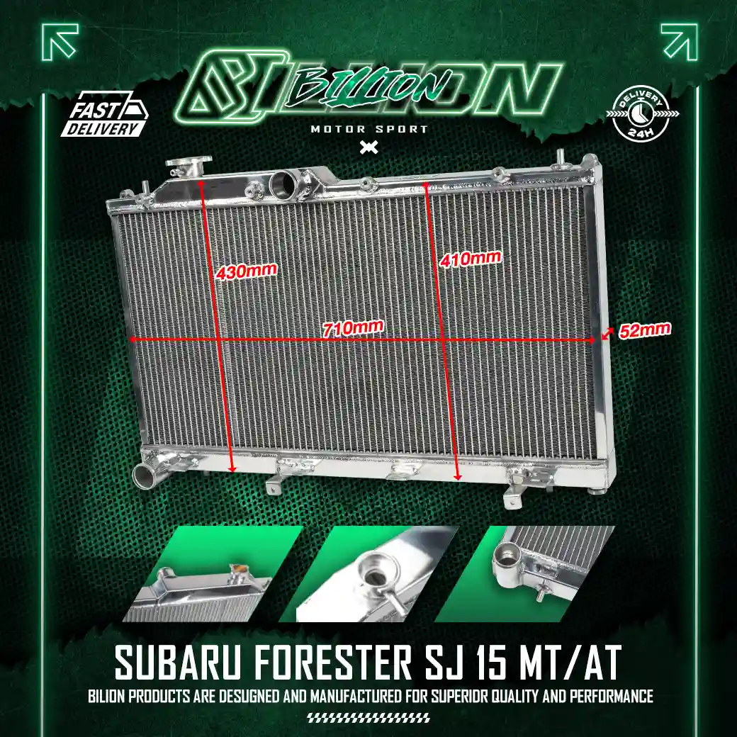 หม้อน้ำอลูมิเนียม Billion 2 ช่องใหญ่ SUBARU FORESTER SJ ปี 2015 MT/AT | หม้อน้ำแต่งซิ่ง ทนร้อน ติดตั้งตรงรุ่น