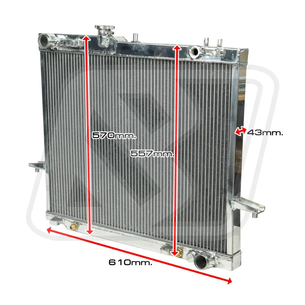 หม้อน้ำอลูมิเนียม Billion 2 ช่องใหญ่ ISUZU D-MAX 2.5L ปี 2006 (AT) หนา 50mm.