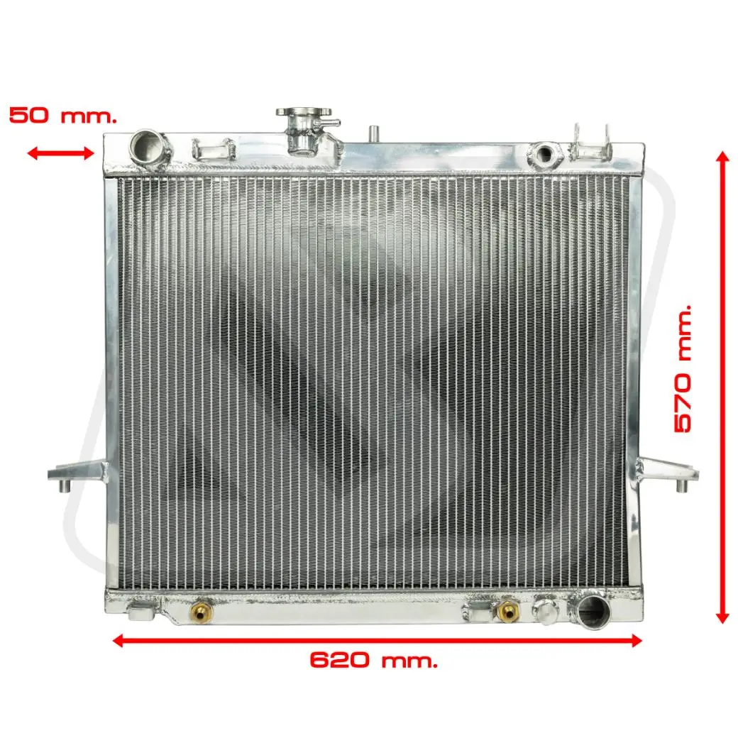 หม้อน้ำอลูมิเนียม Billion 2 ช่องใหญ่ ISUZU D-MAX 2.5L ปี 2006 (AT) หนา 50mm.