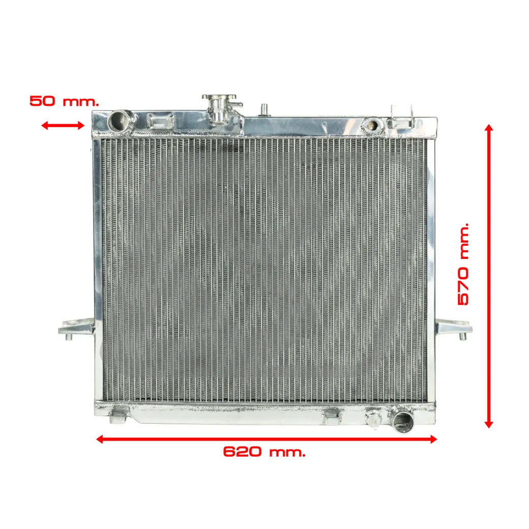 SIZE : หม้อน้ำอลูมิเนียม Billion 2 ช่องใหญ่ ISUZU D-MAX 2006 2.5L หนา 50mm (MT)