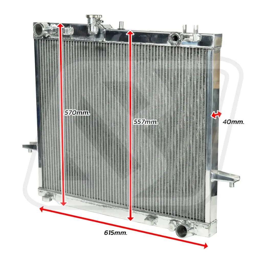 หม้อน้ำอลูมิเนียม Billion 2 ช่องใหญ่ ISUZU D-MAX 2006 2.5L หนา 50mm (MT)