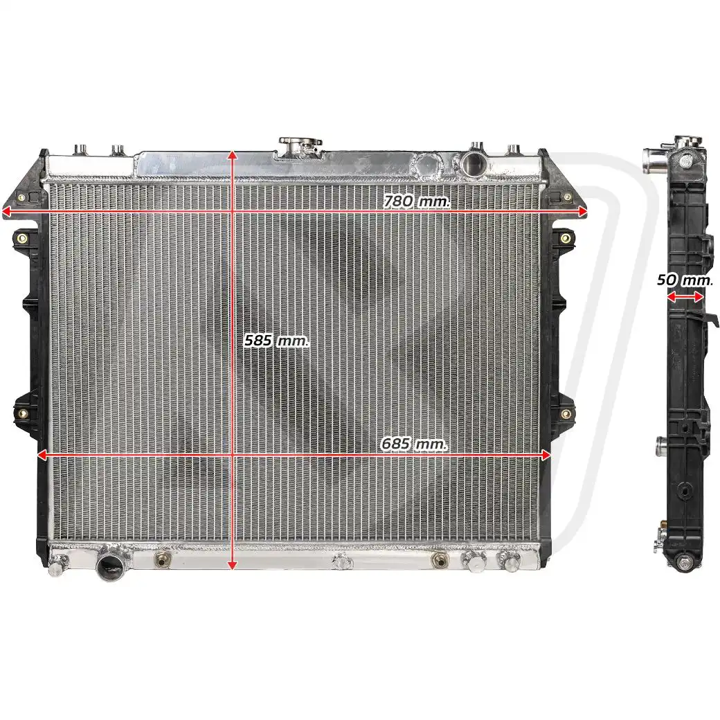 หม้อน้ำอลูมิเนียม Billion 2 ช่อง FORTUNER / INNOVA 2.7 (36mm.) เกียร์ออโต้ | ระบายความร้อนเร็ว ทนร้อนจัด