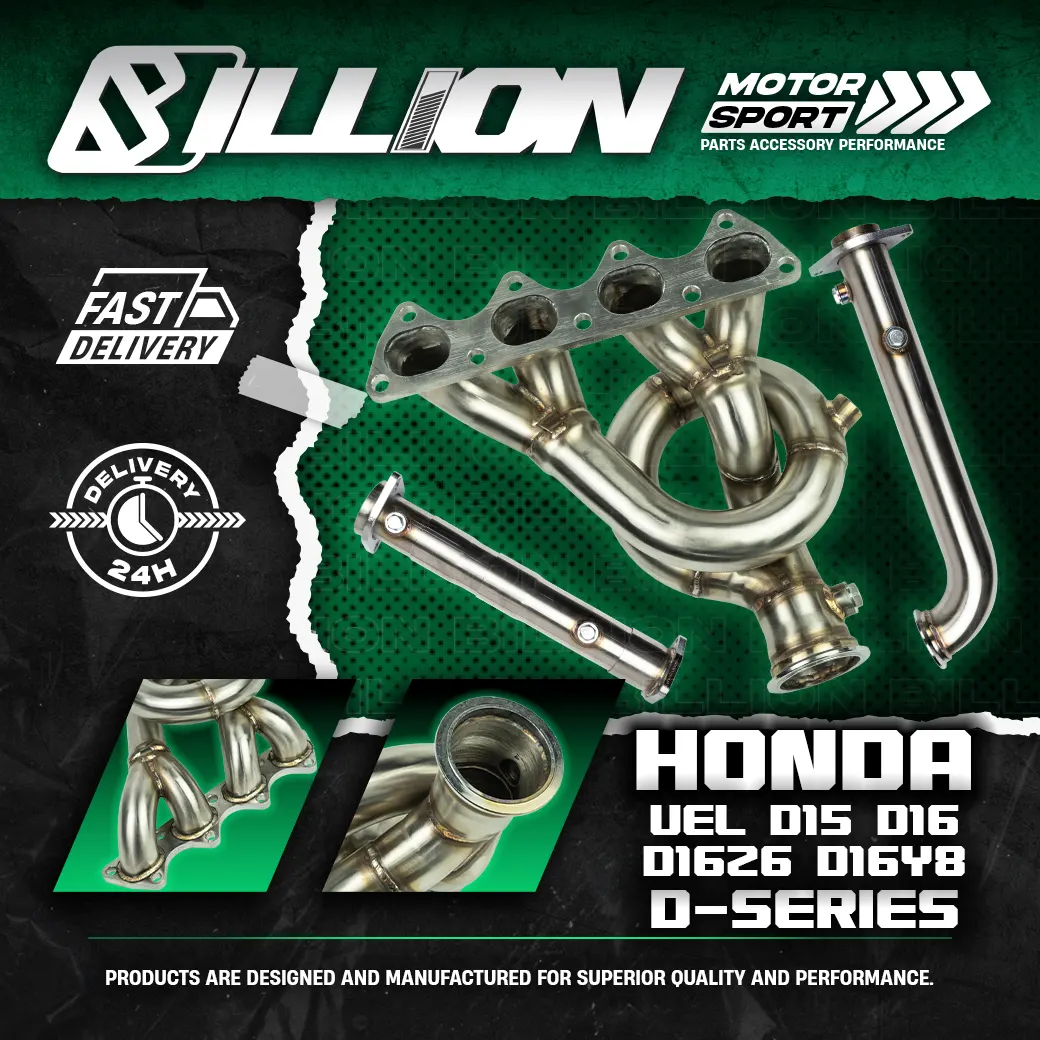 เฮดเดอร์ Billion 1320 Performance UEL สำหรับ Honda D-Series D15 D16