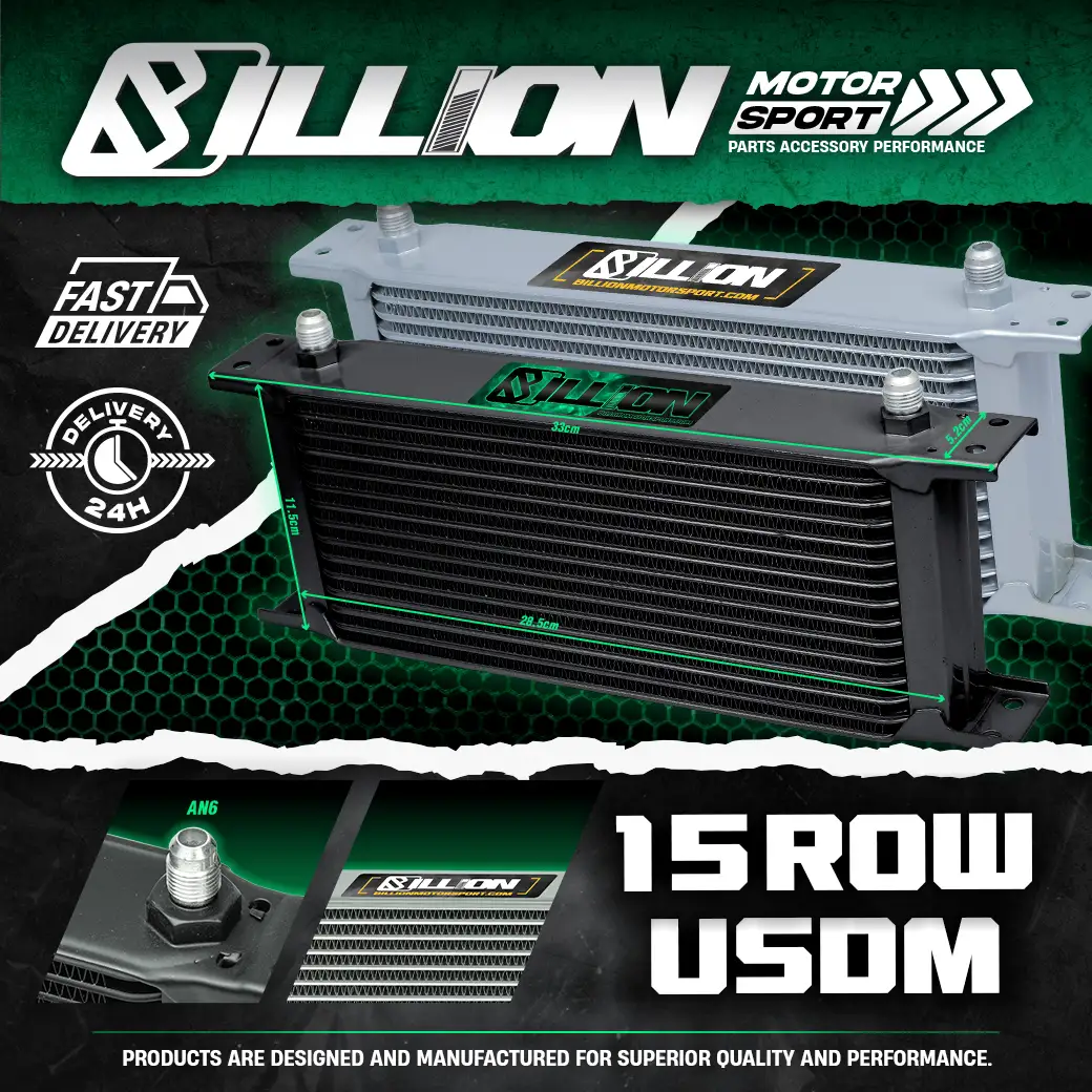 แผงออยคูลเลอร์ Billion USDM 15ROW AN6 ขนาด 330mm SILVER