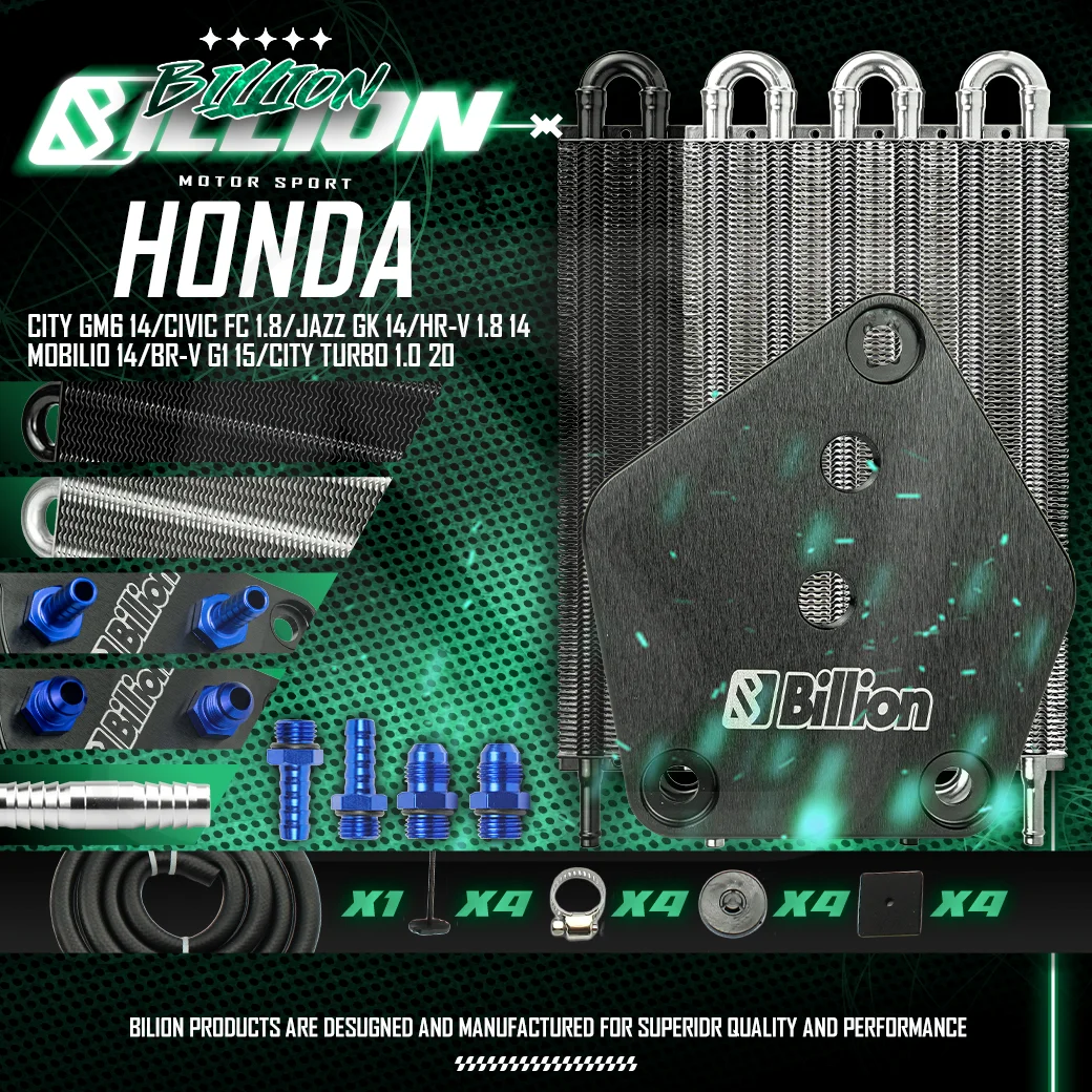Billion อแดปเตอร์ออยเกียร์ CVT Honda พร้อมออยเกียร์คูลเลอร์ 6 แถว