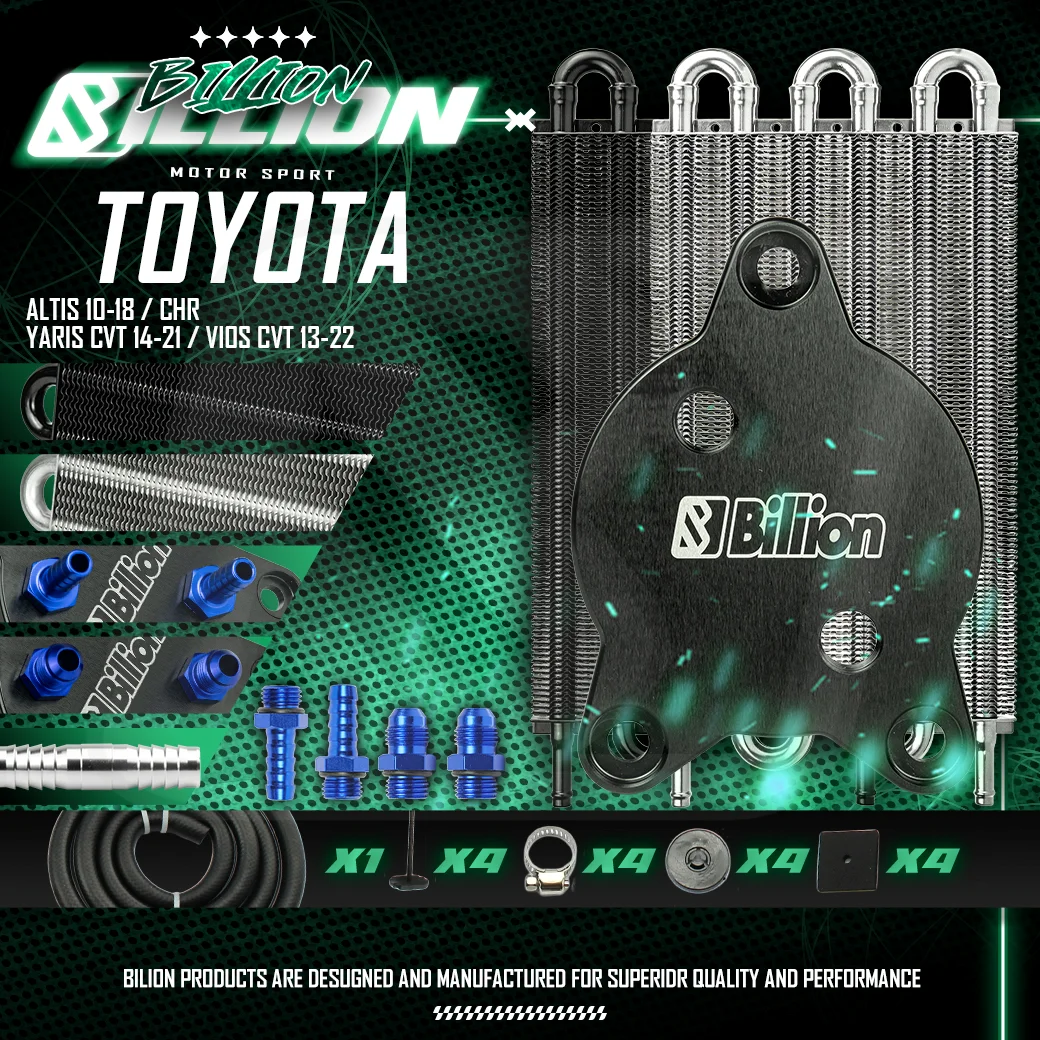 Transmission CVT Adapter Billion Toyota พร้อมชุดแผงออยเกียร์ 6 แถว และสายออย (Black)