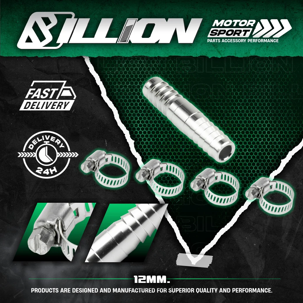 Billion หางปลาอลูมิเนียม CNC ขนาด 12mm. + เข็มขัด 4 ตัว