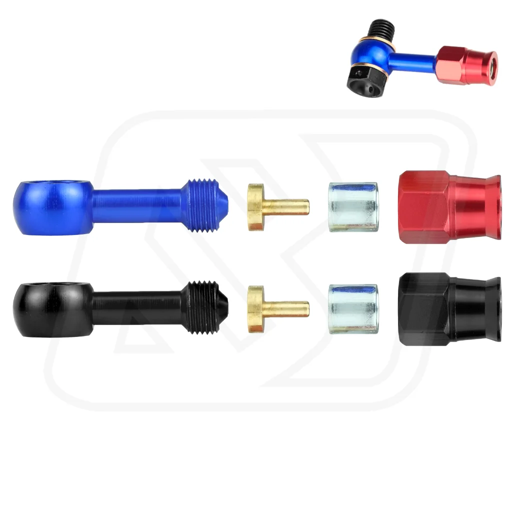 Billion หัวบันโจ PTFE AN3 แบบตรง หัวย้ำ (BLUE-RED/BLACK)