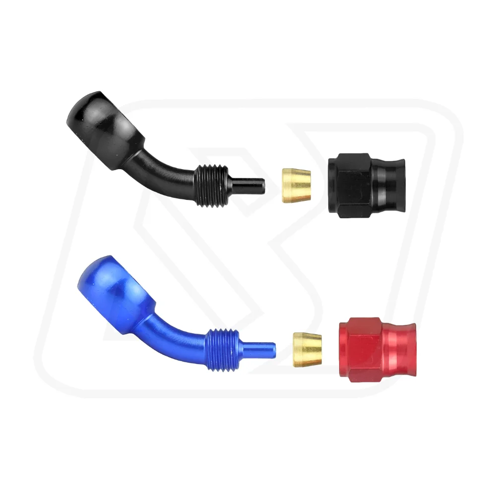 Billion หัวบันโจ PTFE AN3 แบบ 45 องศา [BLUE-RED]