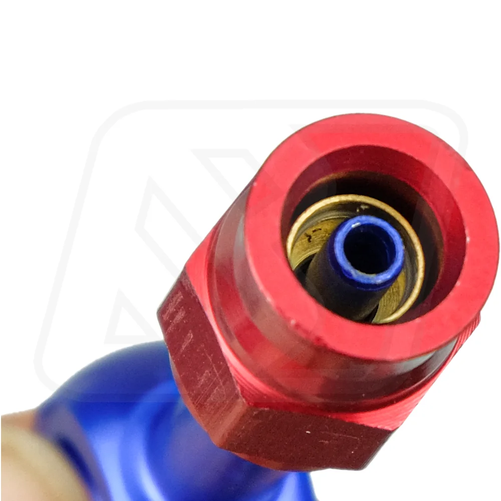 Billion หัวบันโจ PTFE AN3 แบบ 45 องศา [BLUE-RED]