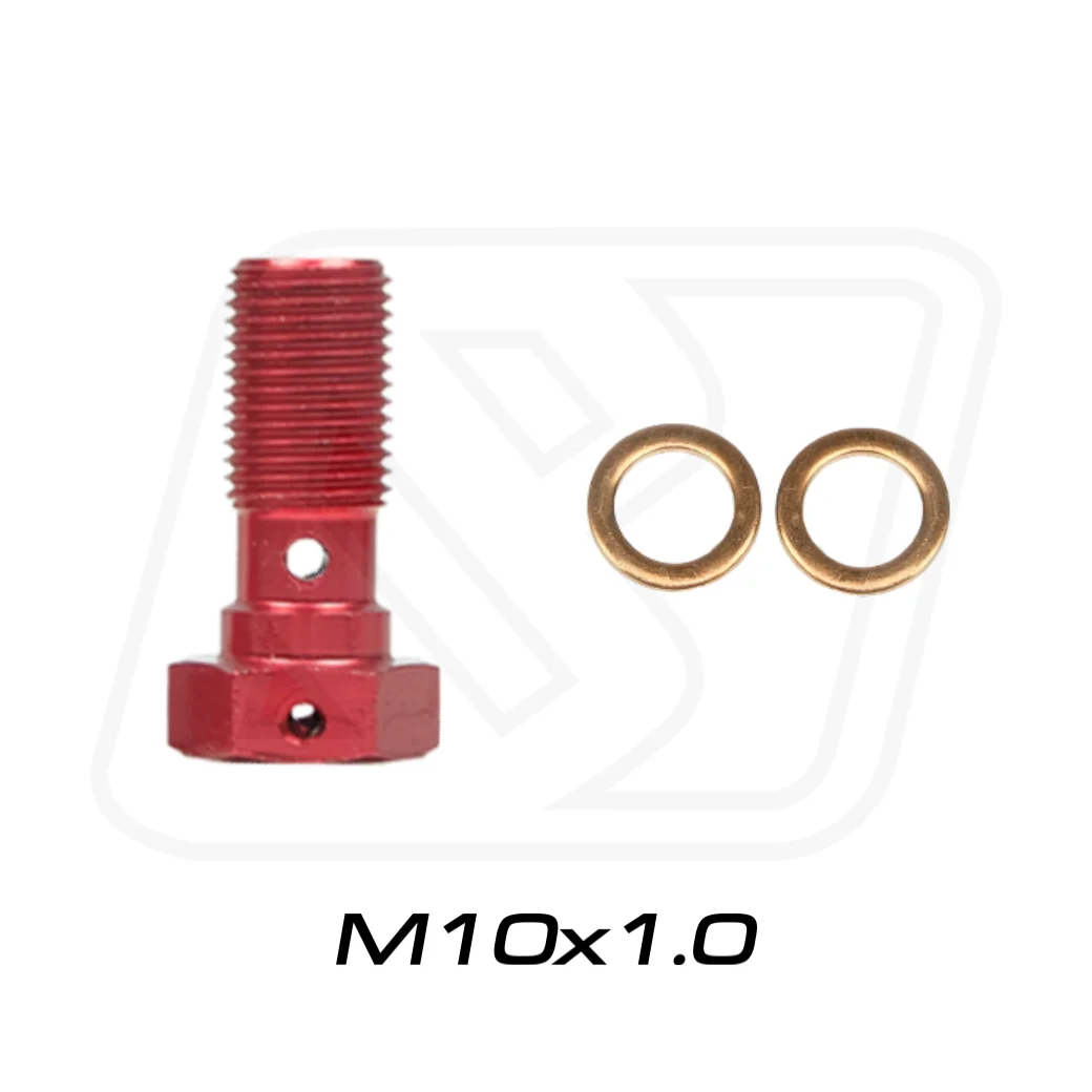 Billion ตัวหนอนบันโจ [M10x1.0]+แหวนทองแดง RED