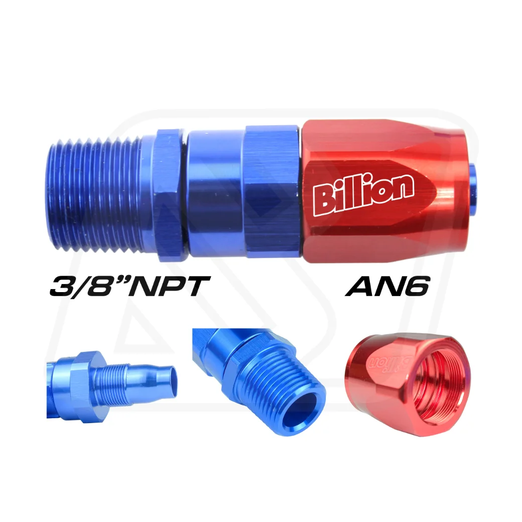Billion ข้อต่อตรง (AN6 ออกเกลียว 3/8"NPT)
