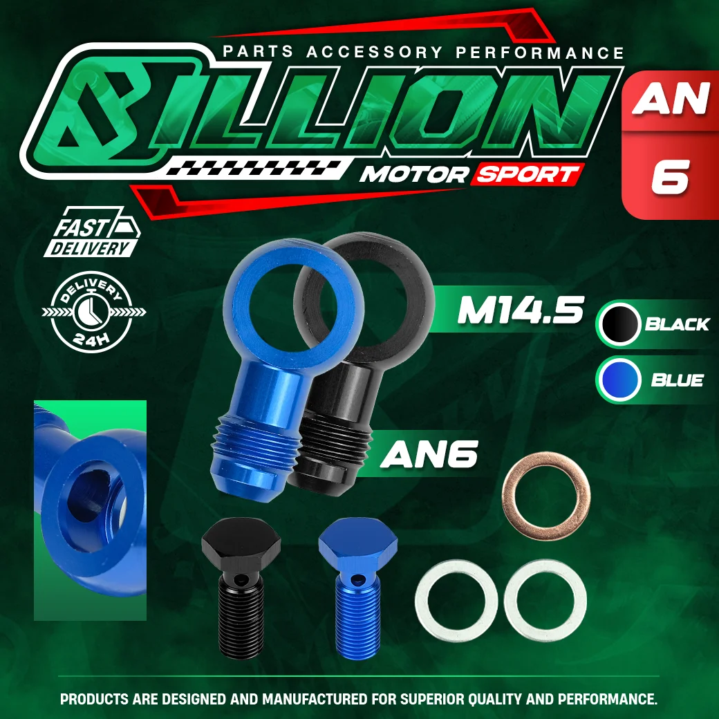 Billion หัวบันโจขนาด M14.5 ออกเกลียว AN6 [BLUE]