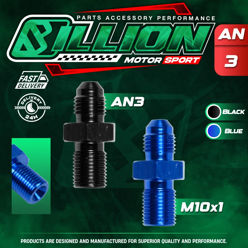 Billion ข้อลดเกลียว AN3 ออก M10x1.0 [BLUE]