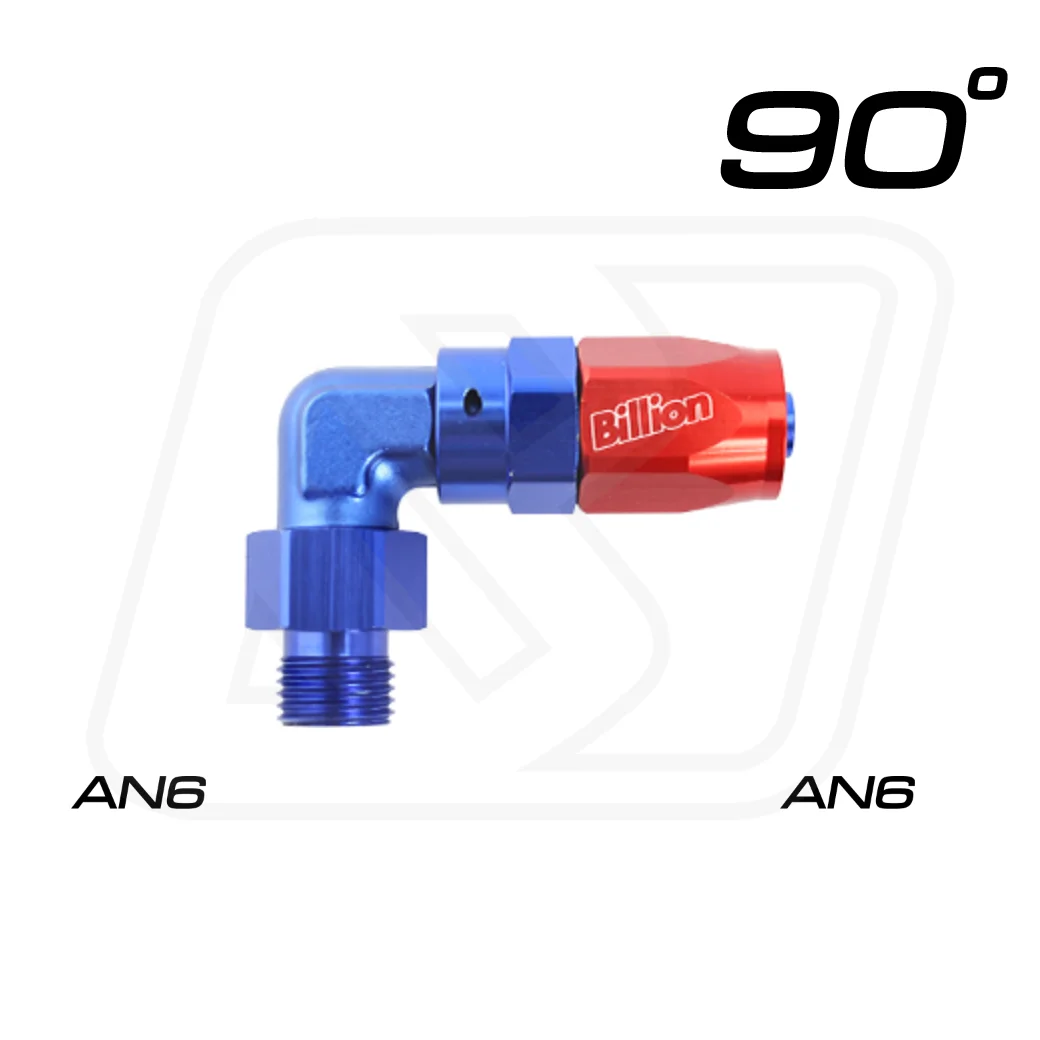 Billion ข้อต่อ 90 องศา AN6 ออก AN6 หัวตัด BLUE