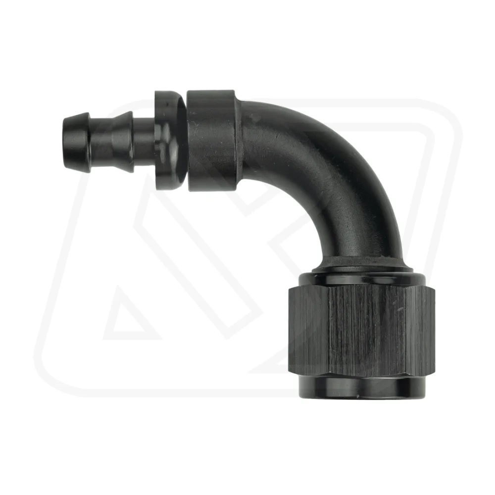 Billion ข้อต่อ 90 องศา ขนาด AN10 ออก หางปลา 3/8 [BLACK] LP