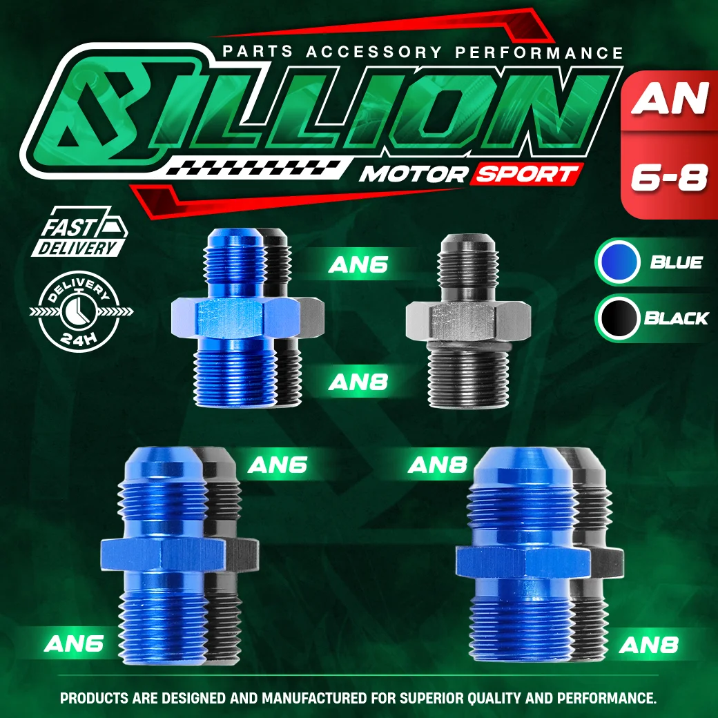 Billion ข้อลดเกลียว AN6 ออก AN6 หัวตัด [BLUE]