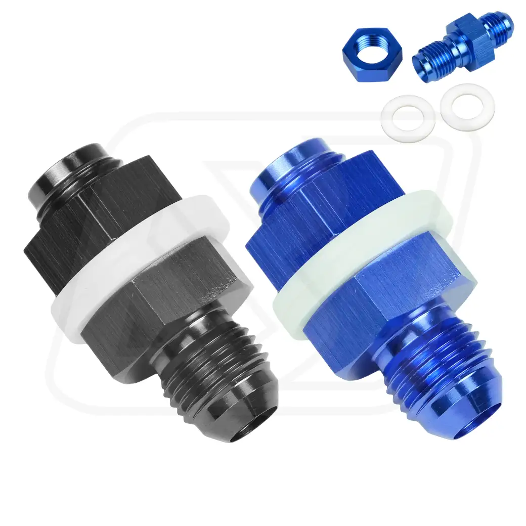 H/F Fuel Cell Bulkhead Fitting AN6 [BLACK]