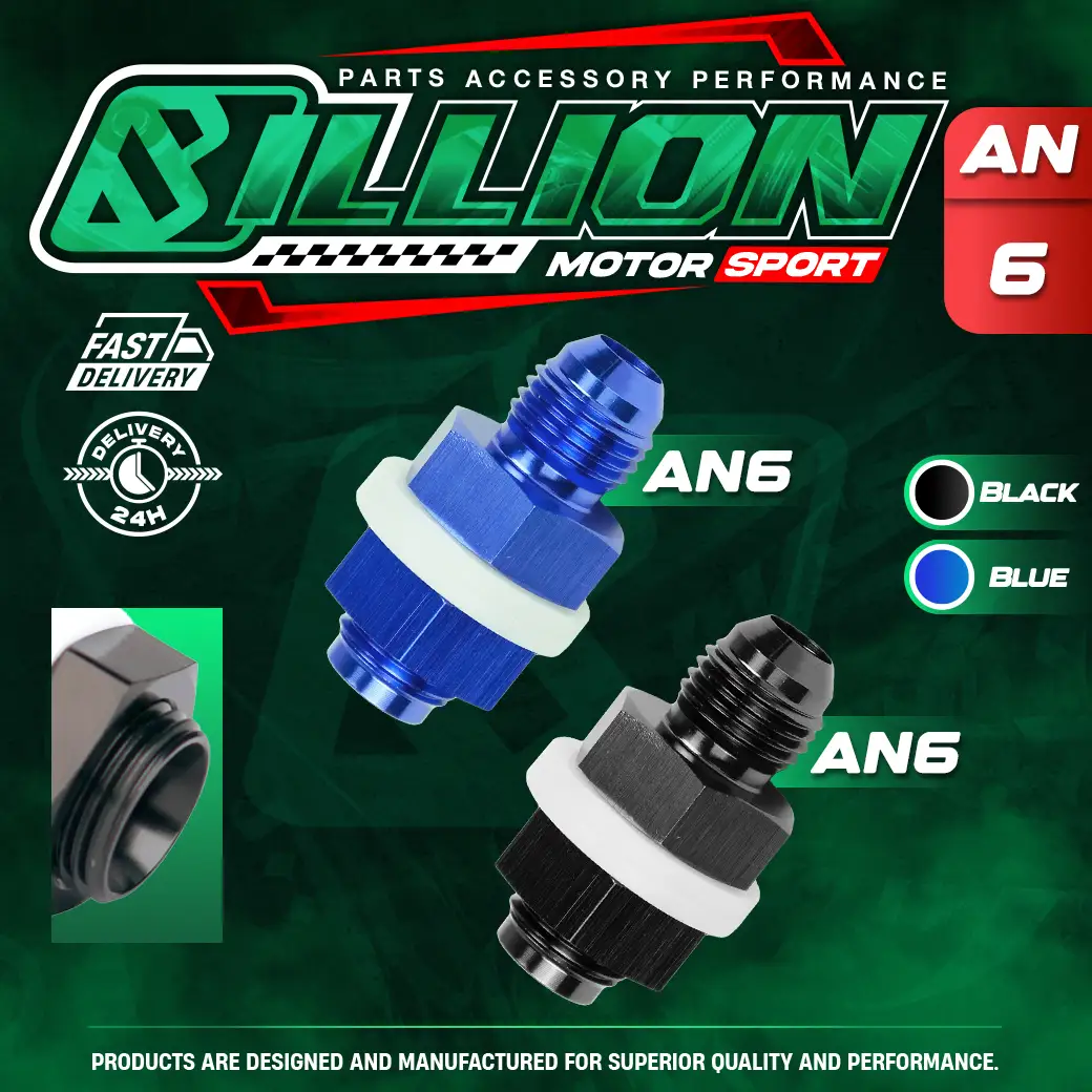 H/F Fuel Cell Bulkhead Fitting AN6 [BLUE]