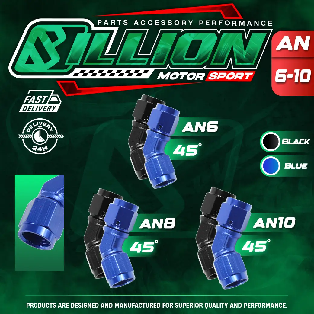 Billion ข้อต่อตัวเมีย 45 องศา ออก 2 ทาง AN6 [BLUE]