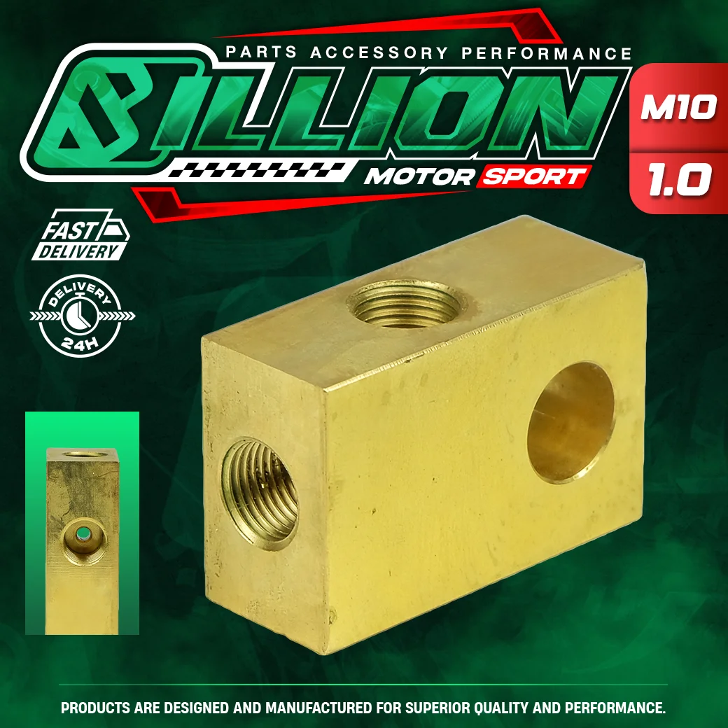 Billion อแดปเตอร์ทองเหลือง สามทางเกลียว M10x1.0