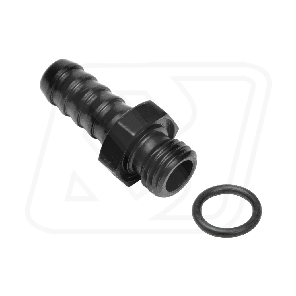 Billion ข้อลดเกลียว M12x1.5 โอริง ออกหางปลา 3/8 (BLACK)