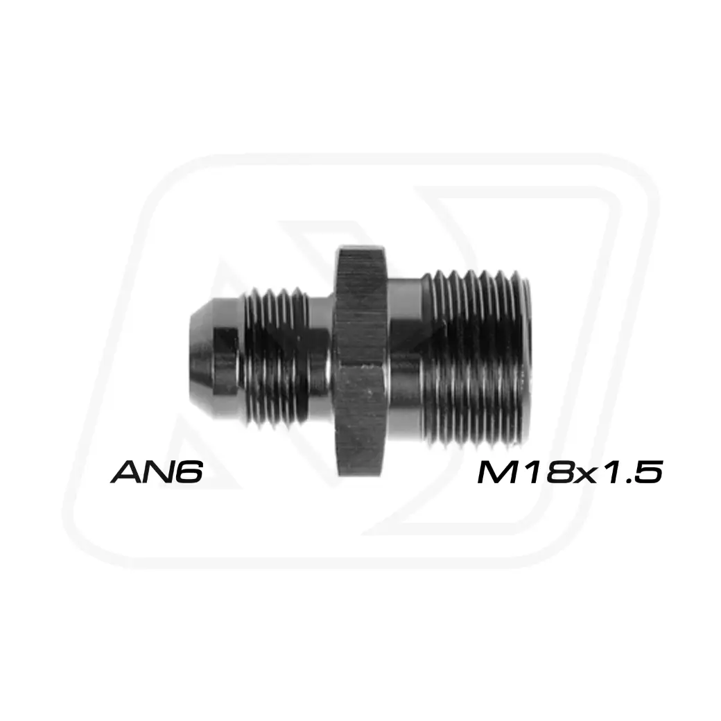 Billion ข้อลดเกลียว (044) M18X1.5 ออก AN6  [BLACK]