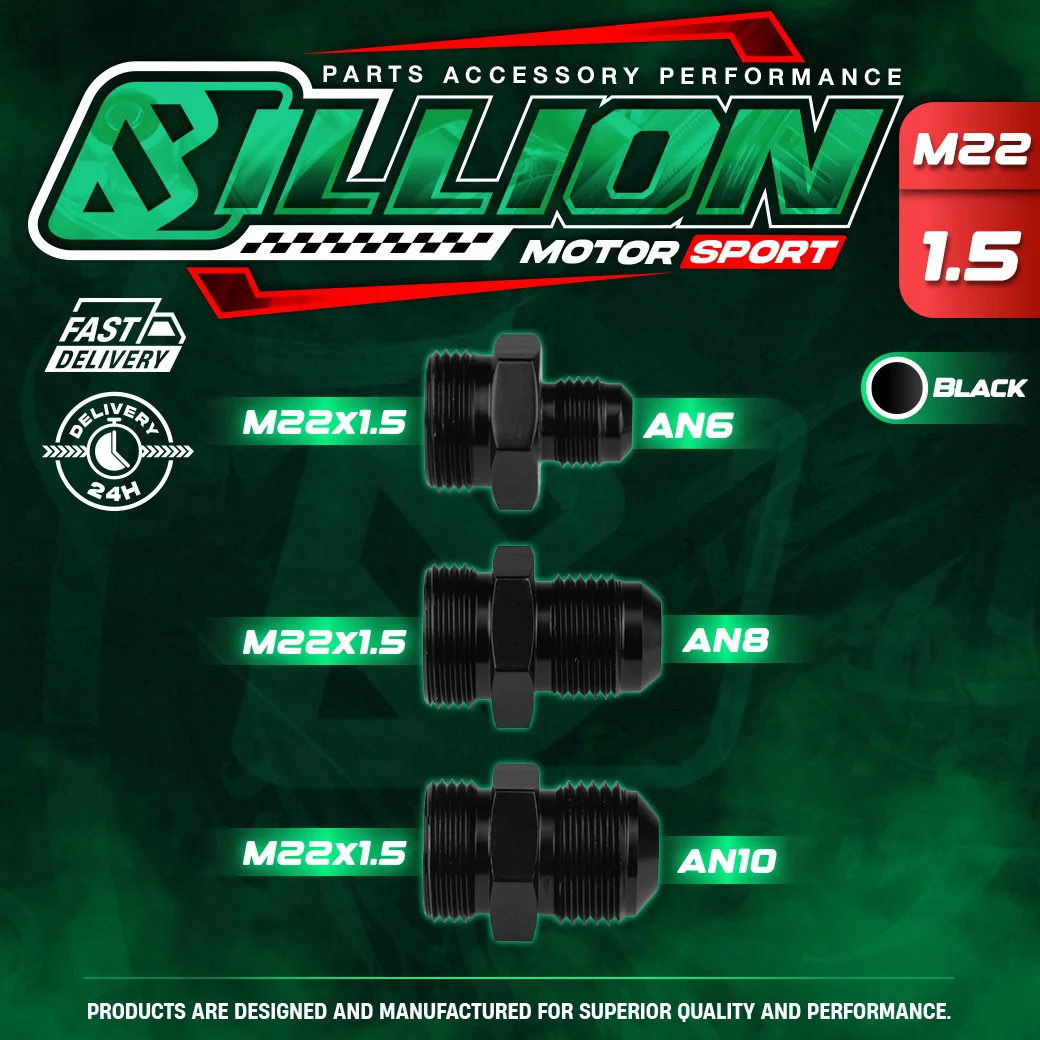 Billion ข้อลดเกลียวออยคูลเลอร์ M22x1.5 ออก AN6