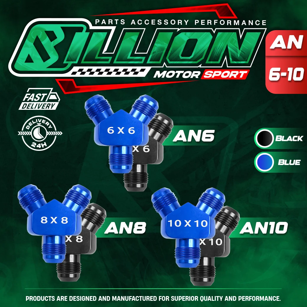 Billion สามทาง Y ออกเกลียว [in AN6 out AN6] BLUE